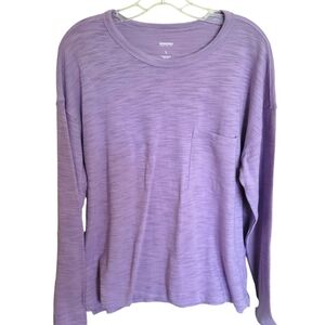 Sonoma Purple Long Sleeve Cotton Scoop Neck Tee Size Extra Large